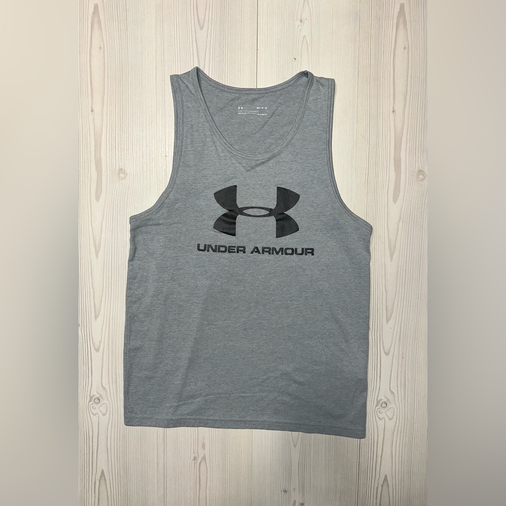 Under Armour Gray and Black Athletic Tank Top - Picture 1 of 4